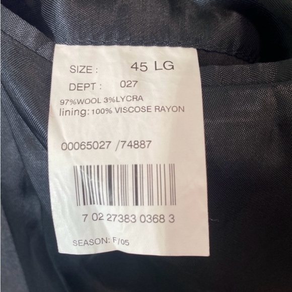 Brooks Brothers Men’s 2 Button 97% Wool 3% Lycra 45 L Dark Gray Stretch Blazer - Picture 5 of 5